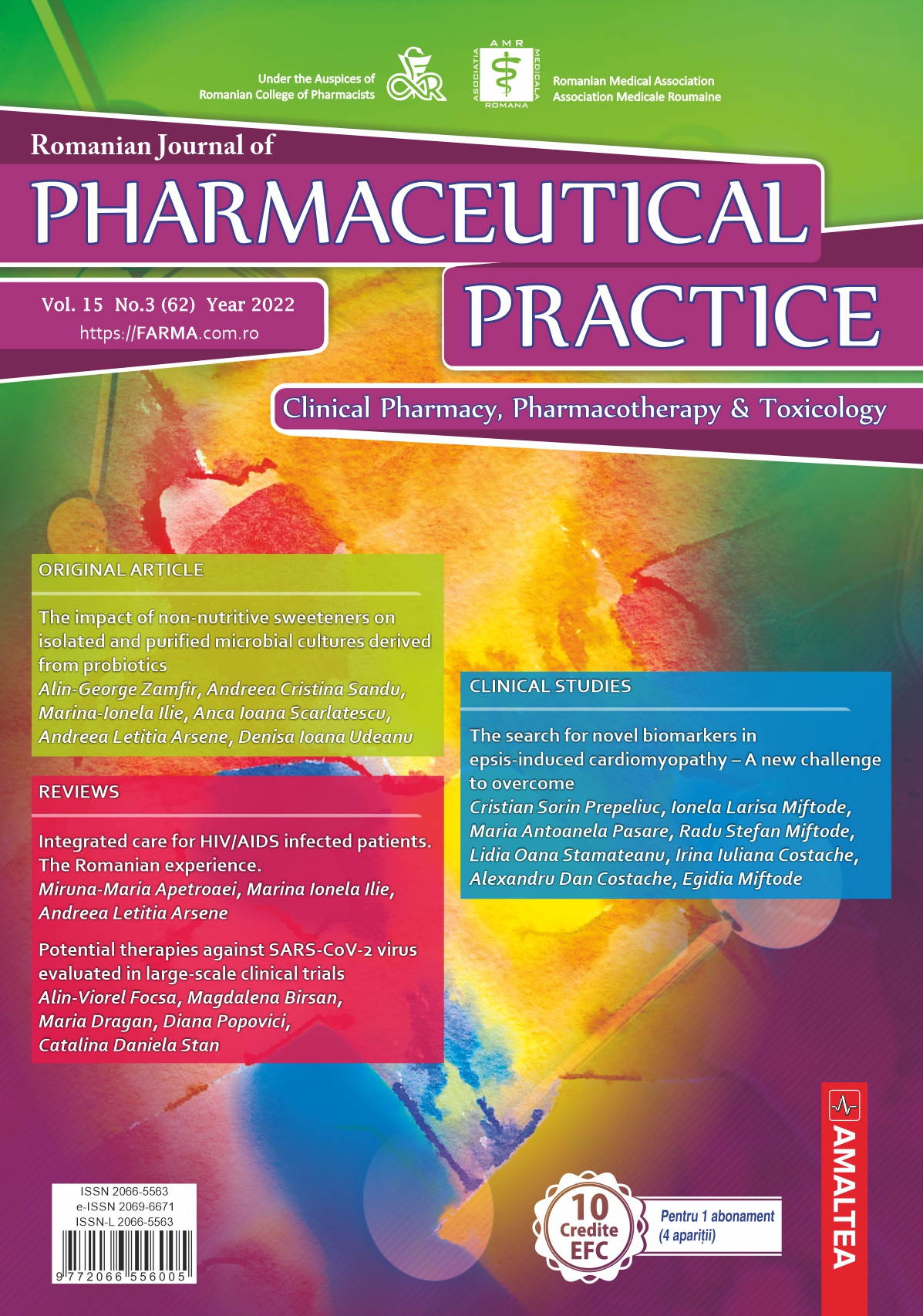 Romanian Journal of Pharmaceutical Practice - Practica Farmaceutica, Vol. 15, No. 3 (62), 2022