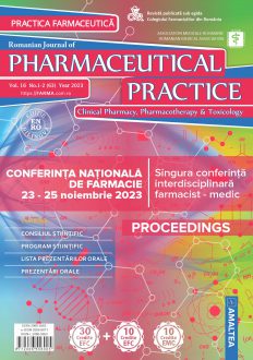 Romanian Journal of Pharmaceutical Practice | Vol. 16, No. 1-2 (63), 2023
